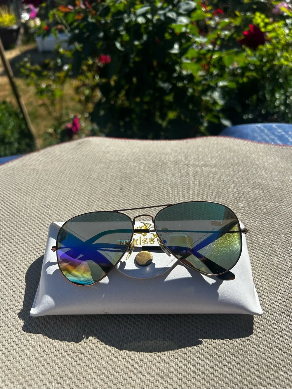 Ray-Ban Men’s Aviator Mirrored Lens Sunglasses - Blue Green Reflective